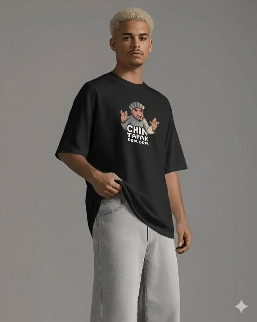 Chin Tapak Dum Dum Oversized T-Shirt - Image 1
